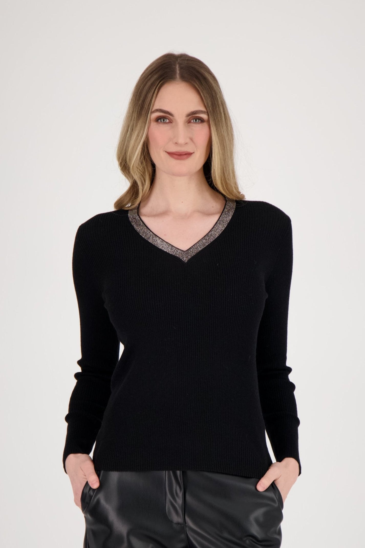 Glitter V-Neck Sweater