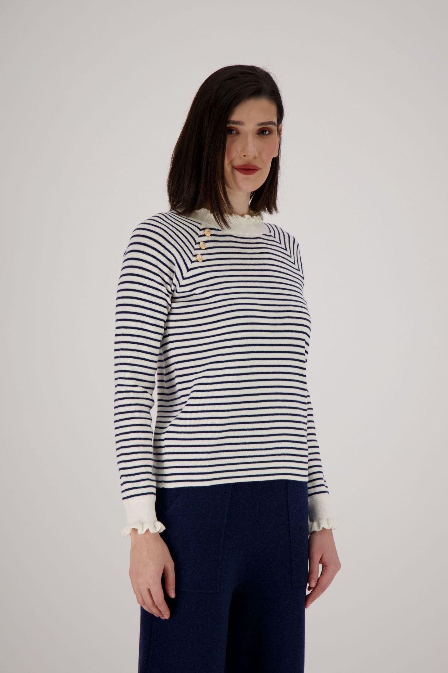 Mock Neck Stripe Sweater