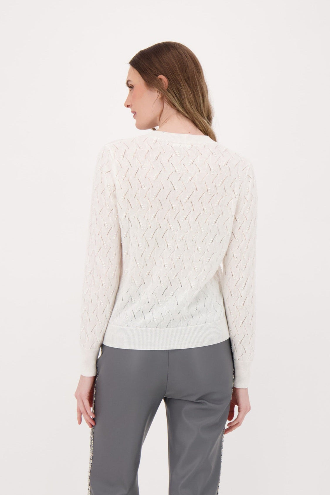Crewneck Pointelle Sweater