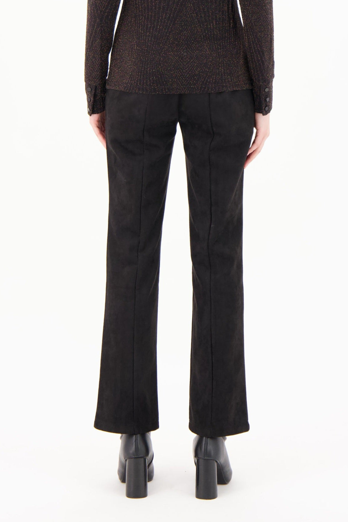 Faux Suede Straight Leg Pant