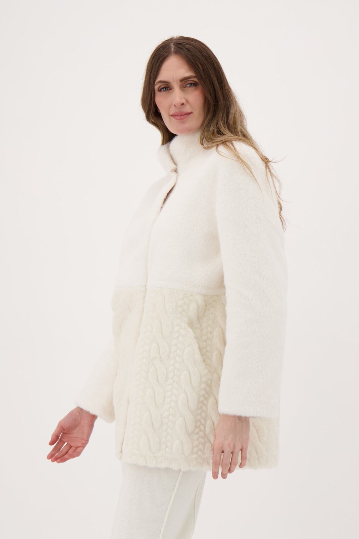 Cable Faux Fur Jacket
