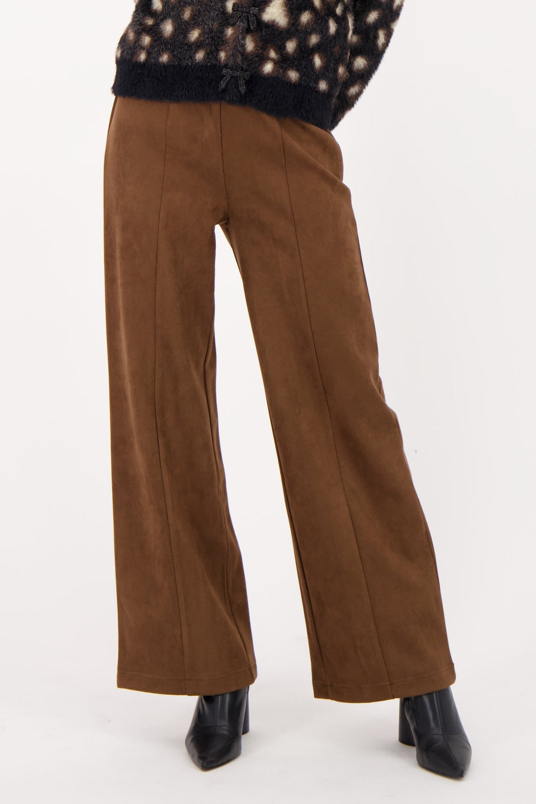 Wide Leg Vegan Suede Pant