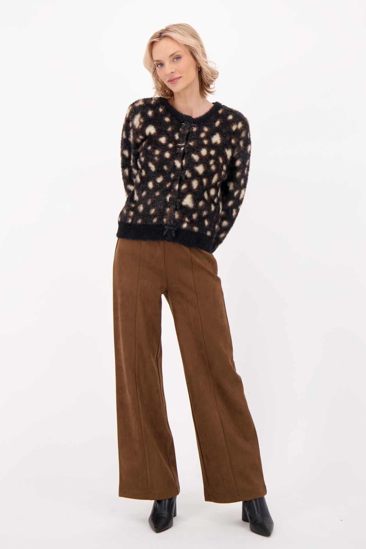 Leopard Print Fuzzy Cardigan