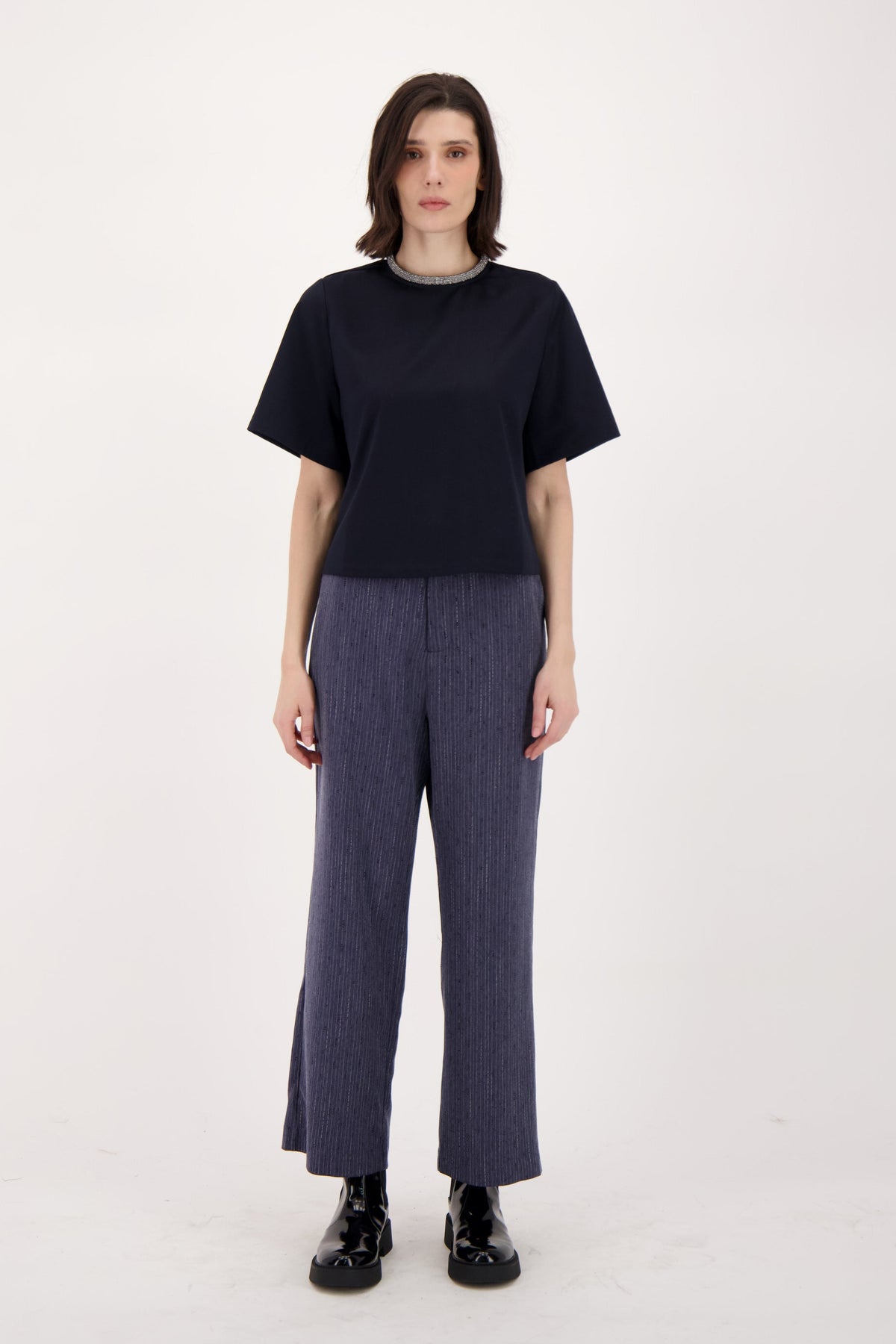 Beaded Hot Fix Pin Stripe Pant