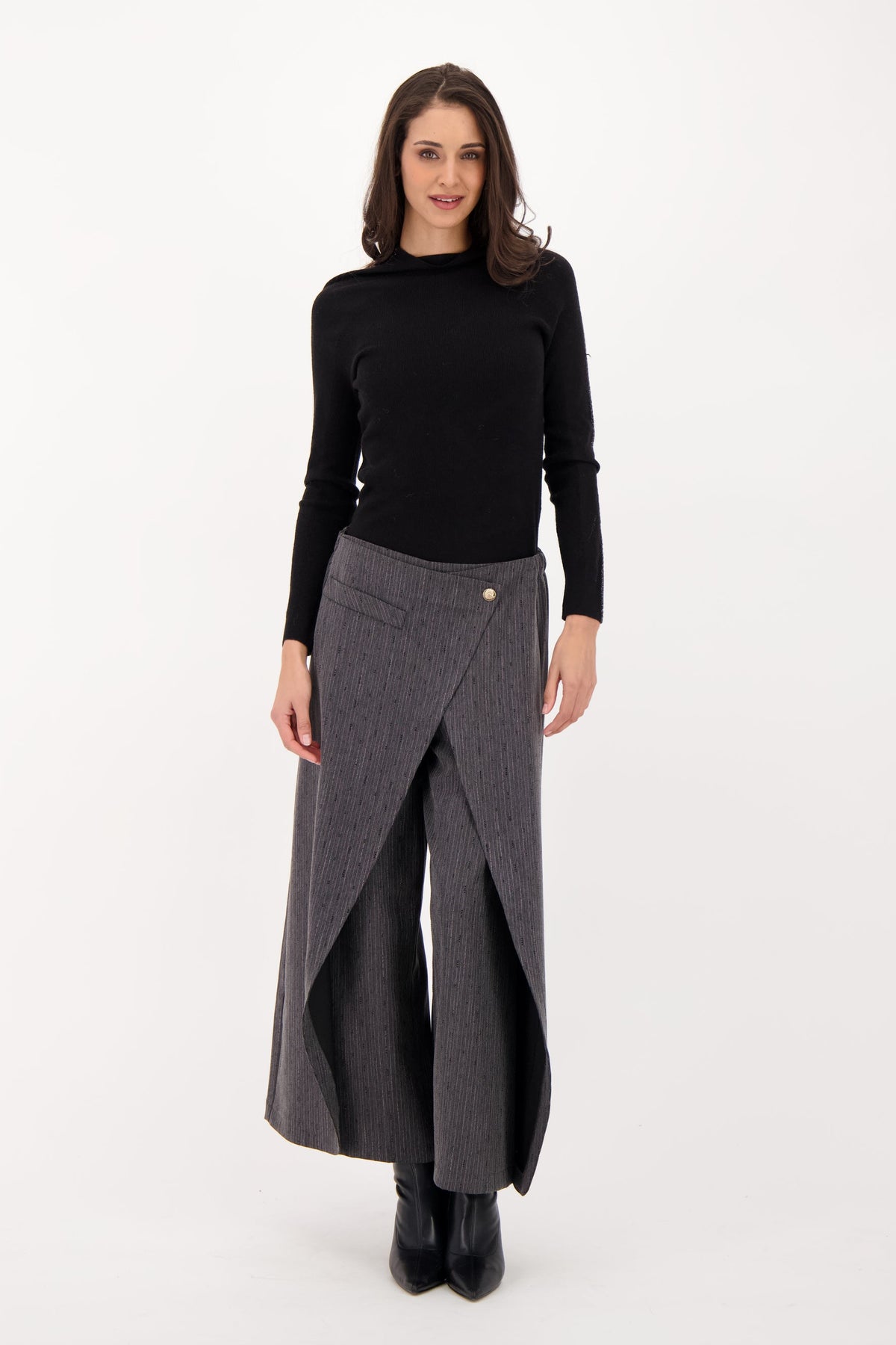 Beaded Hot Fix Pinstripe Overlay Pant