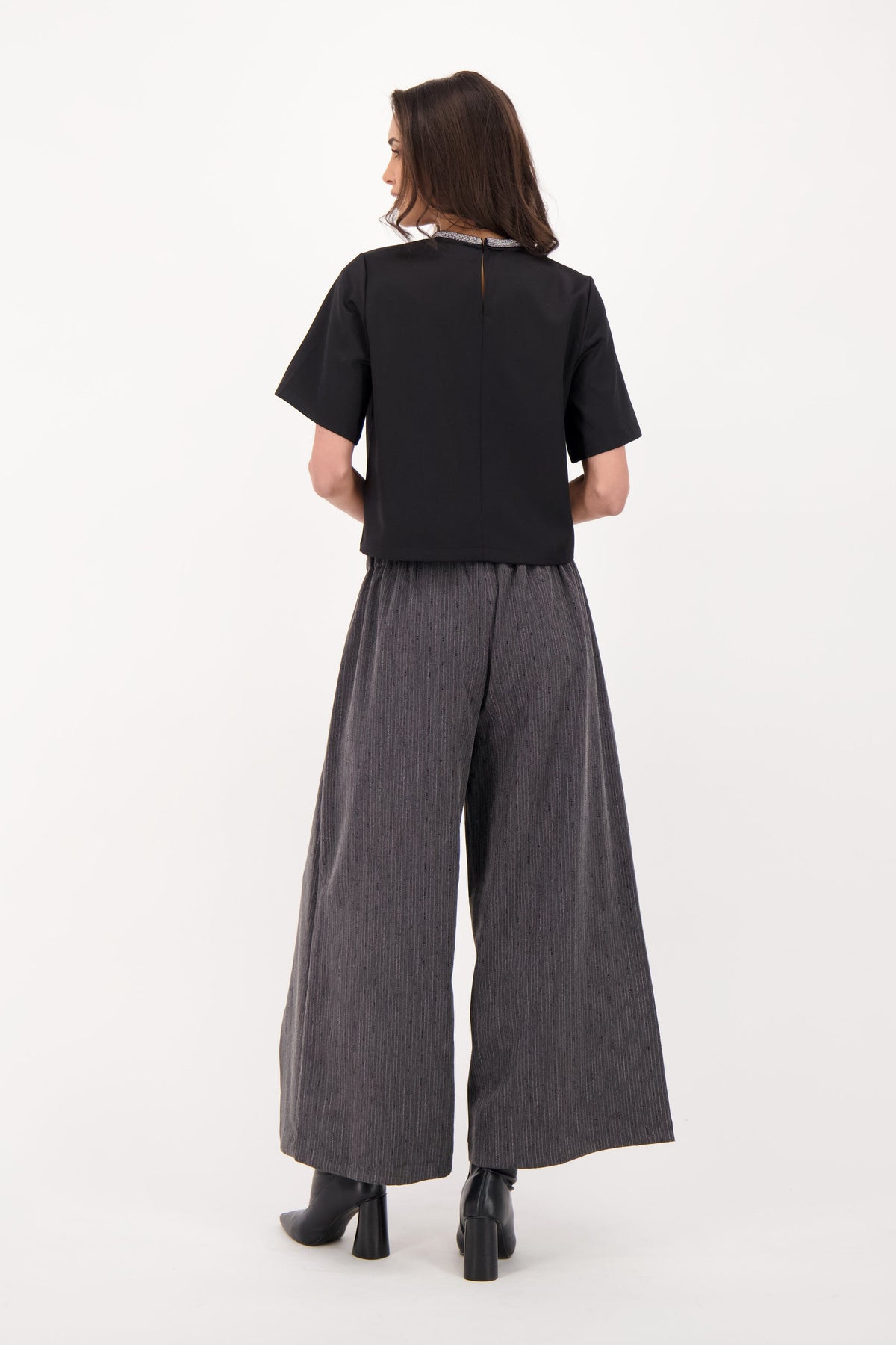 Beaded Hot Fix Pinstripe Overlay Pant
