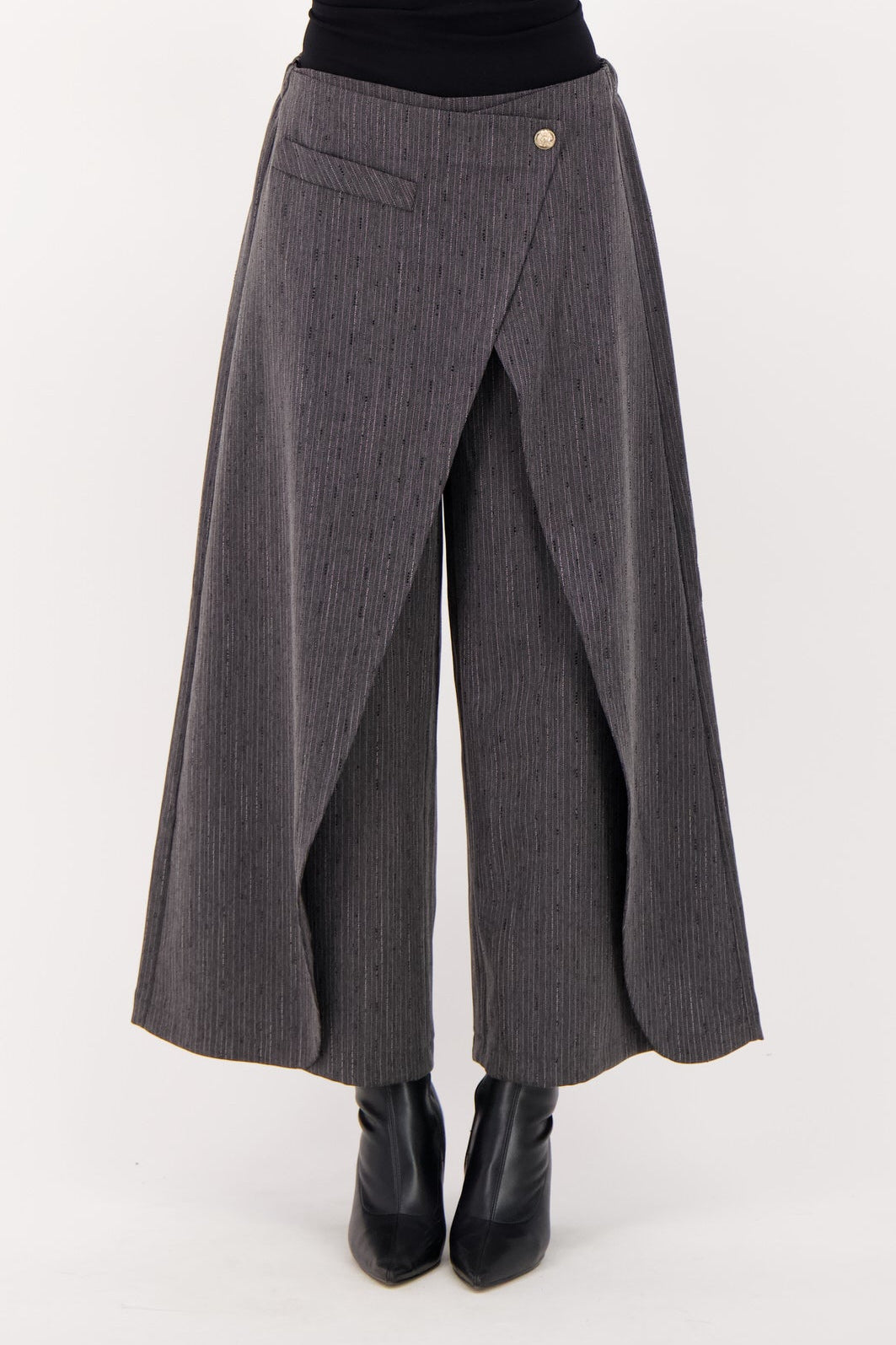 Beaded Hot Fix Pinstripe Overlay Pant