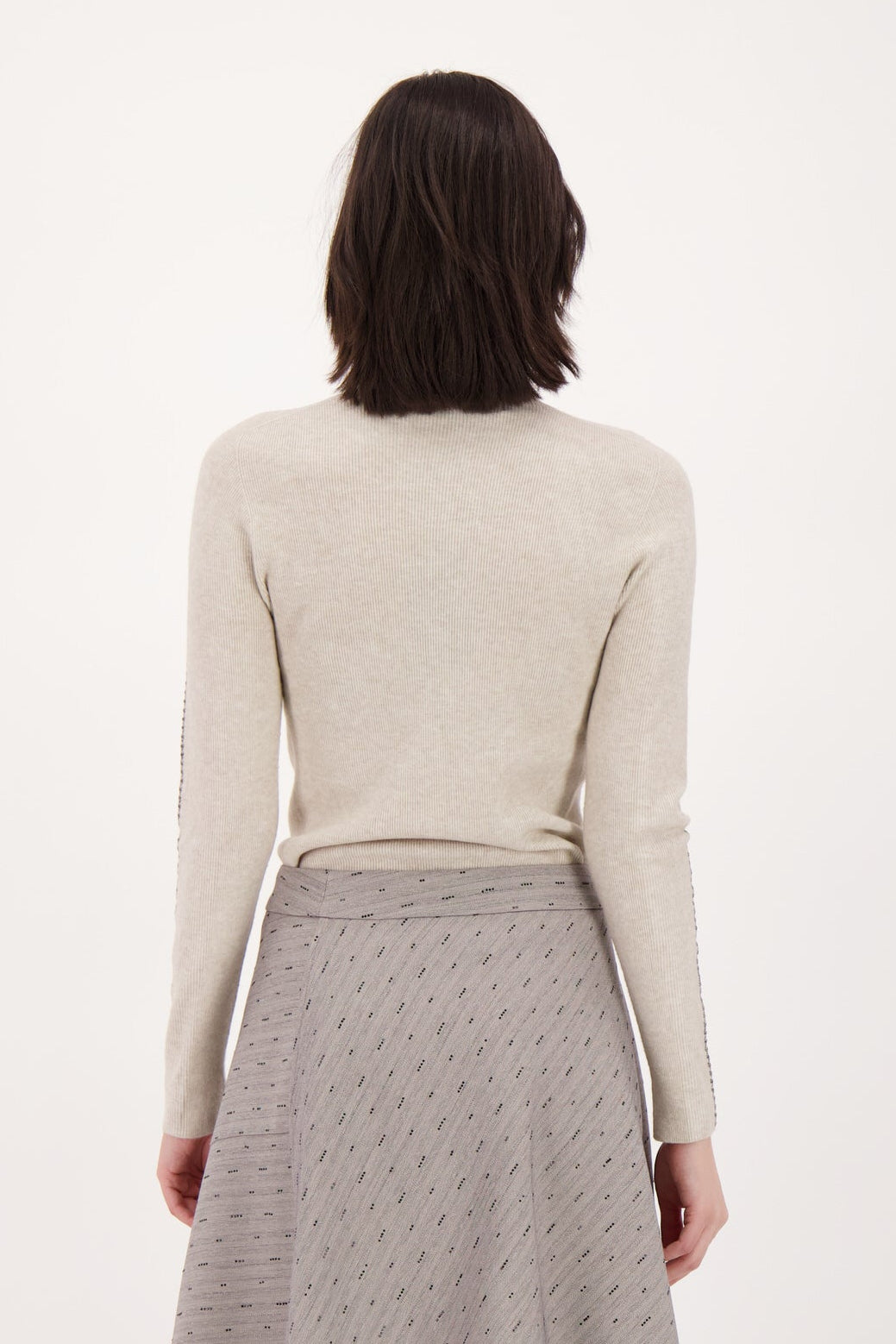 Sweater With Sleeve Rhinestone Detail