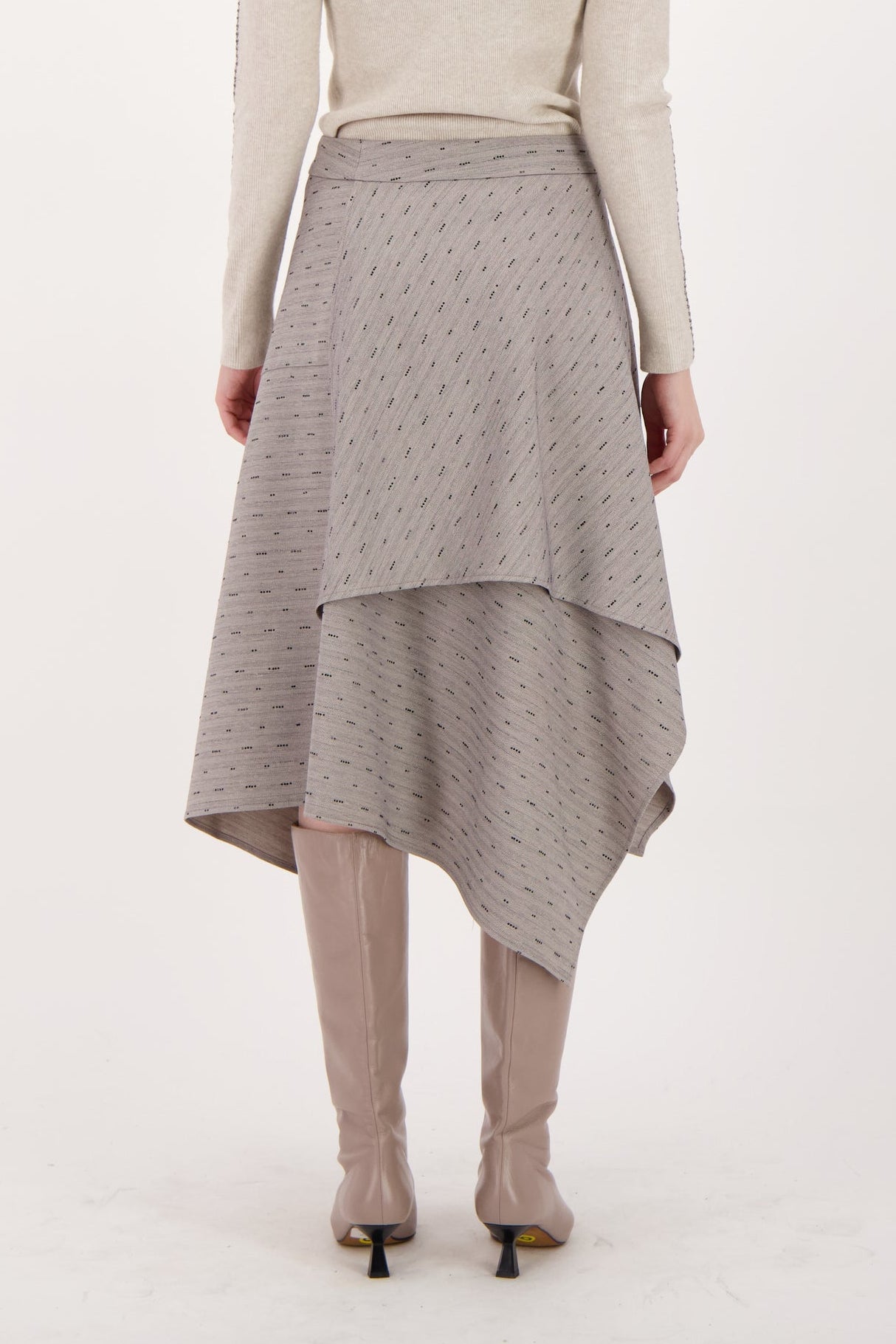 Beaded Hot Fix Asymmetrical Skirt