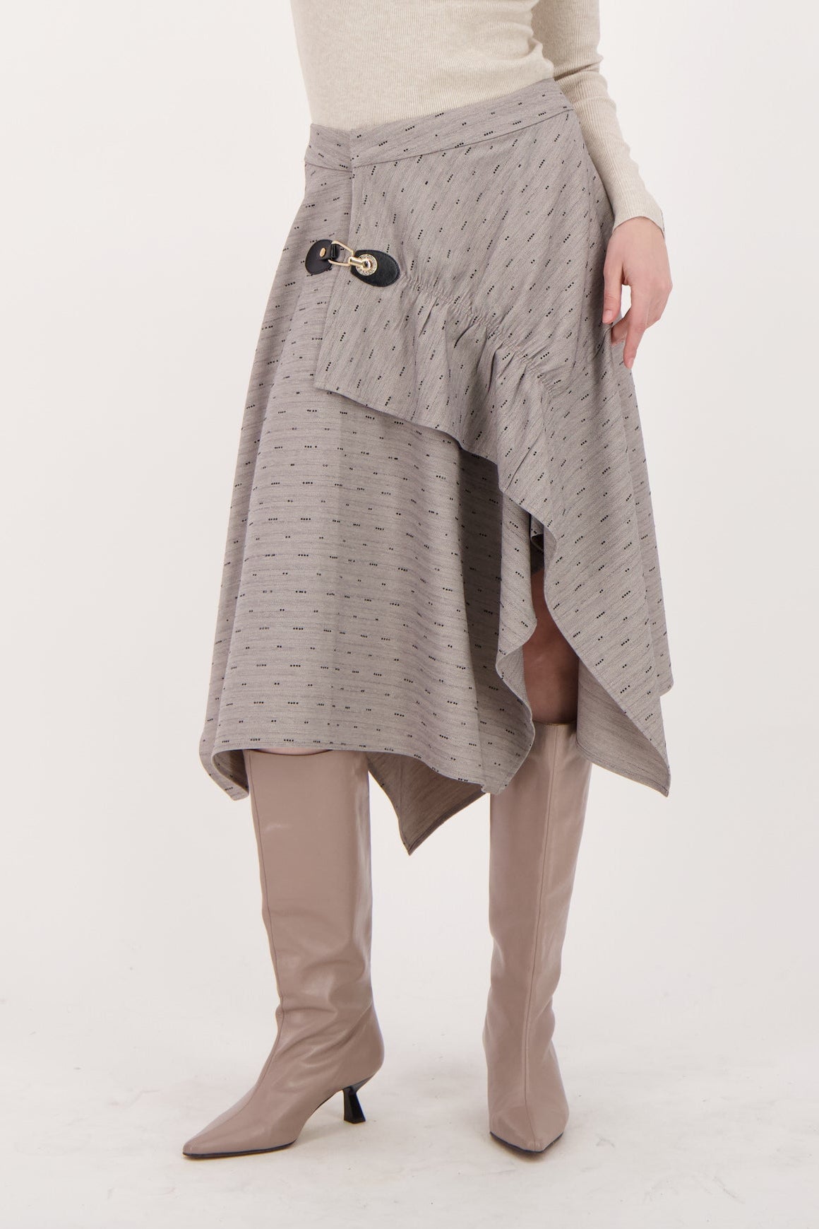 Beaded Hot Fix Asymmetrical Skirt