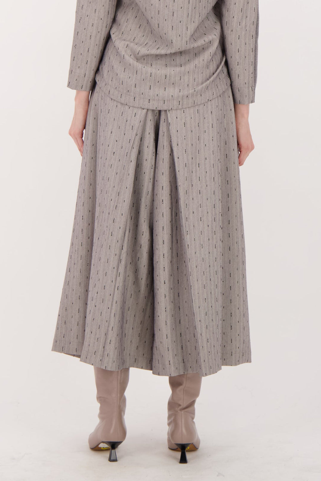 Beaded Hot Fix Pinstripe Pleated Culotte