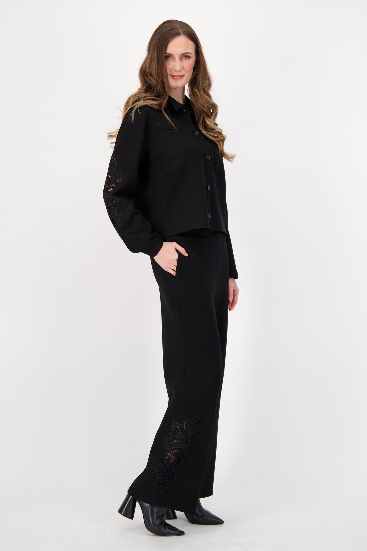 Floral Cut Out Straight Leg Pant