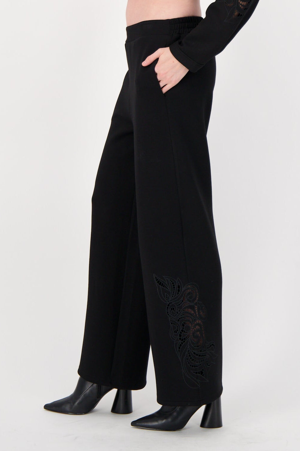 Floral Cut Out Straight Leg Pant