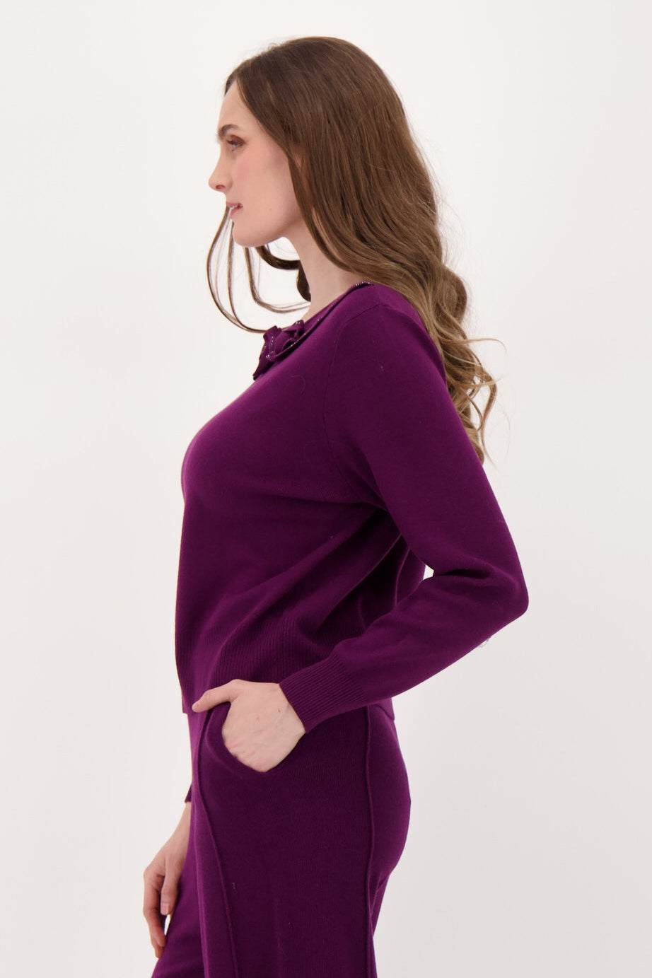 Rosette Collar Sweater