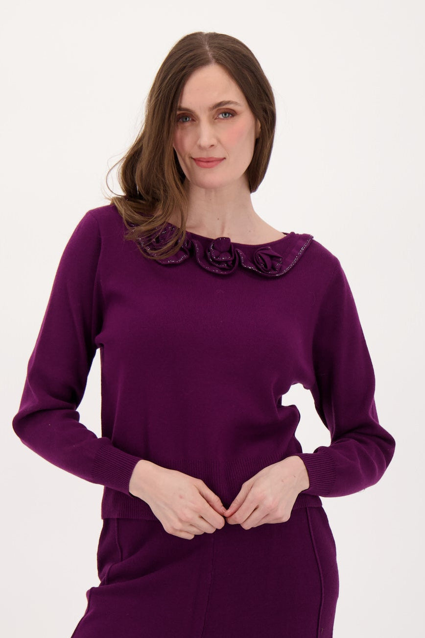 Rosette Collar Sweater