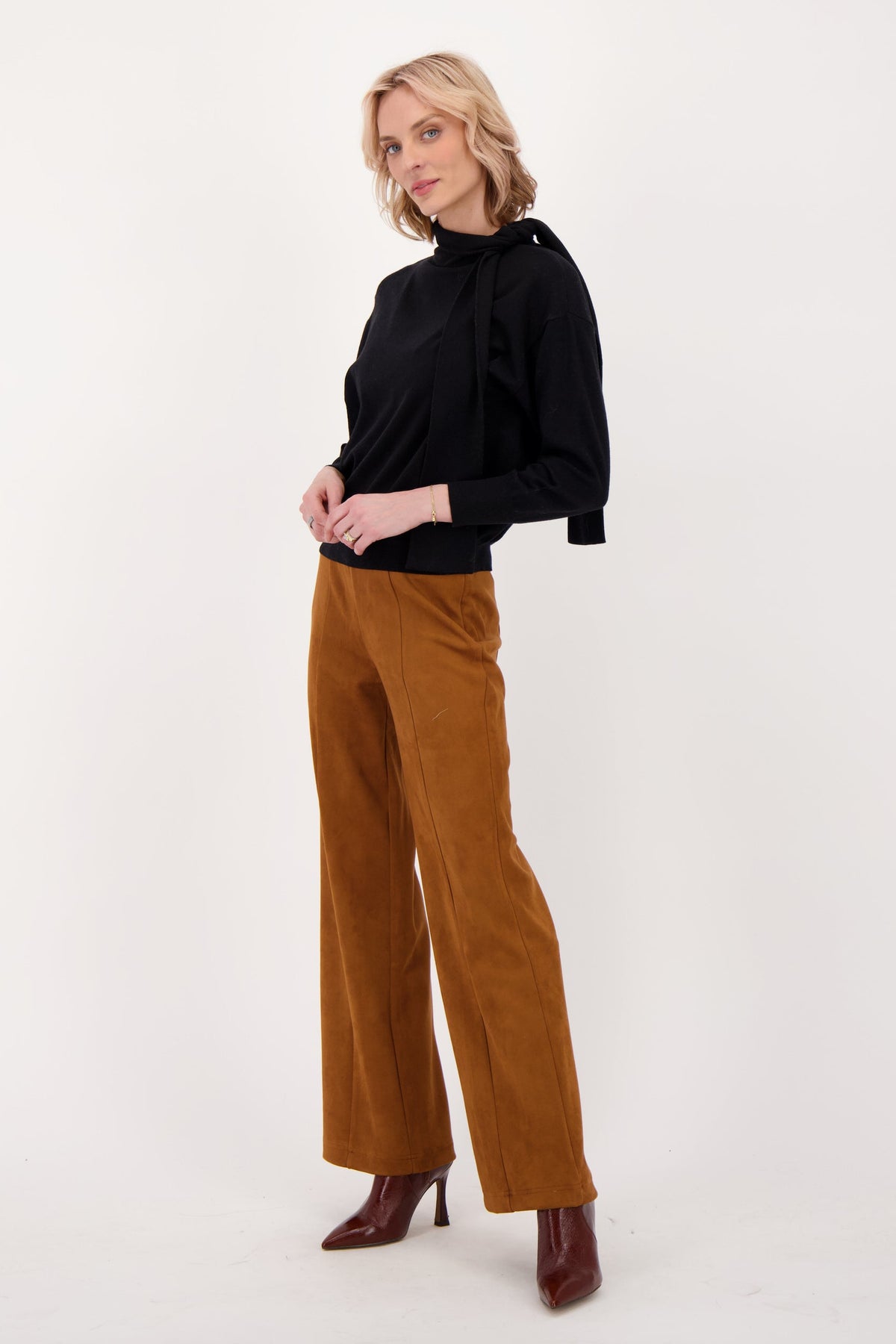 Wide Leg Vegan Suede Pant