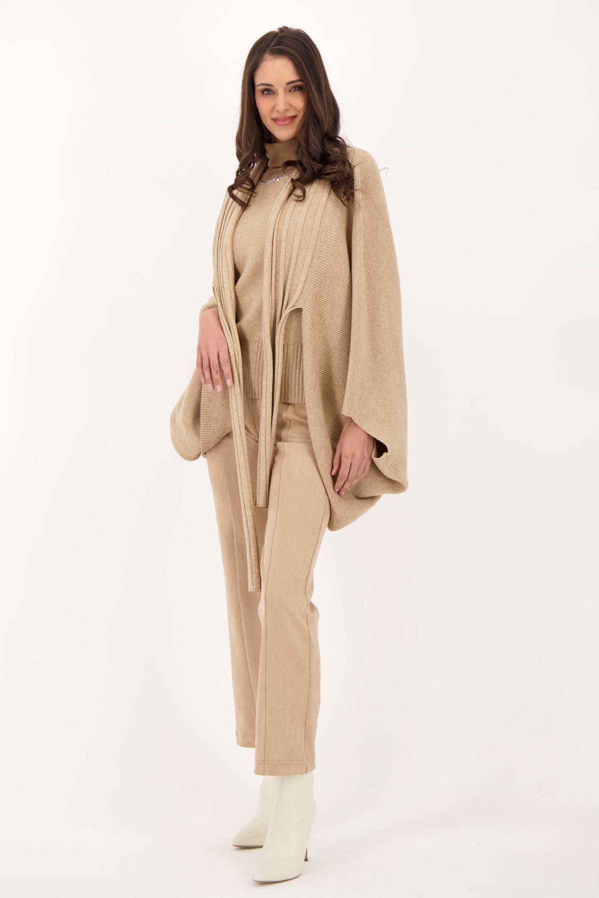 Poncho Necktie Sweater