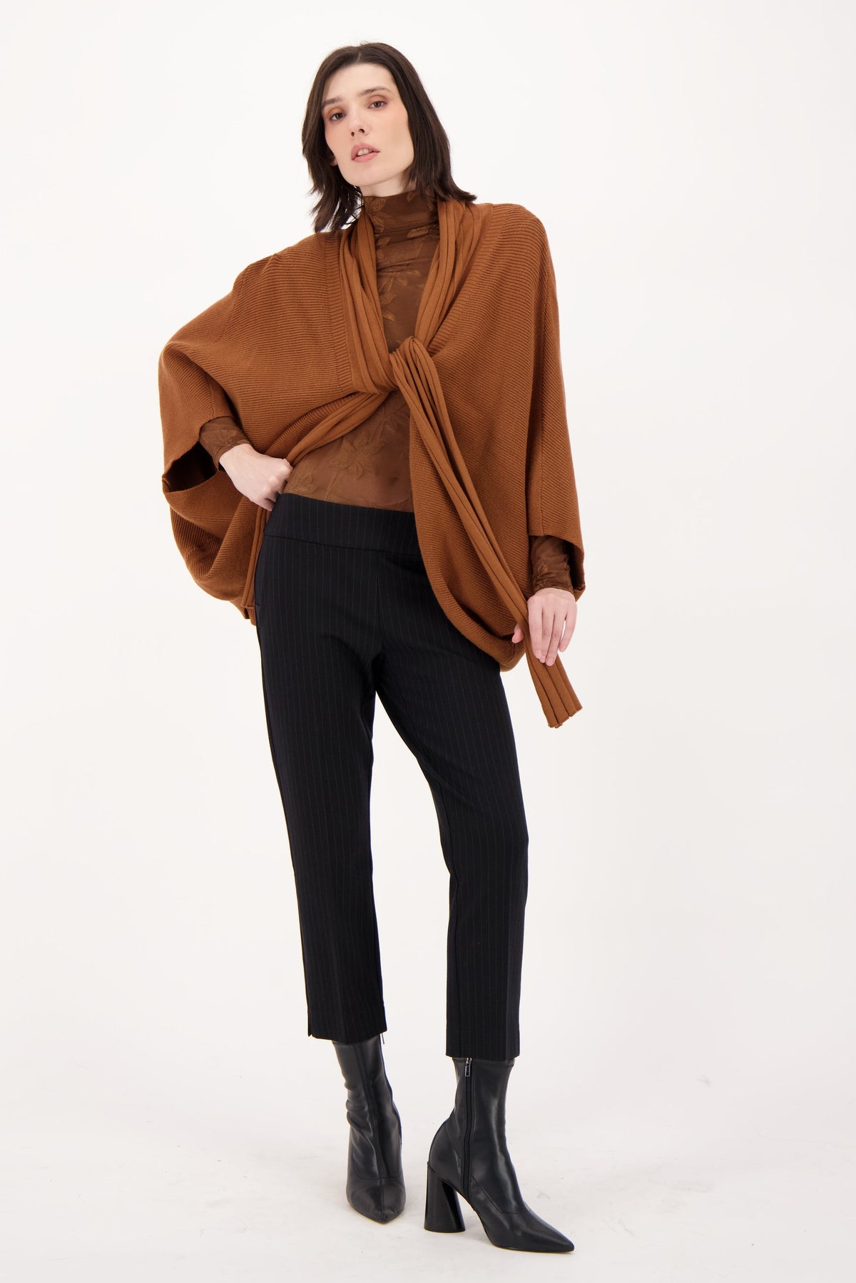 Poncho Necktie Sweater