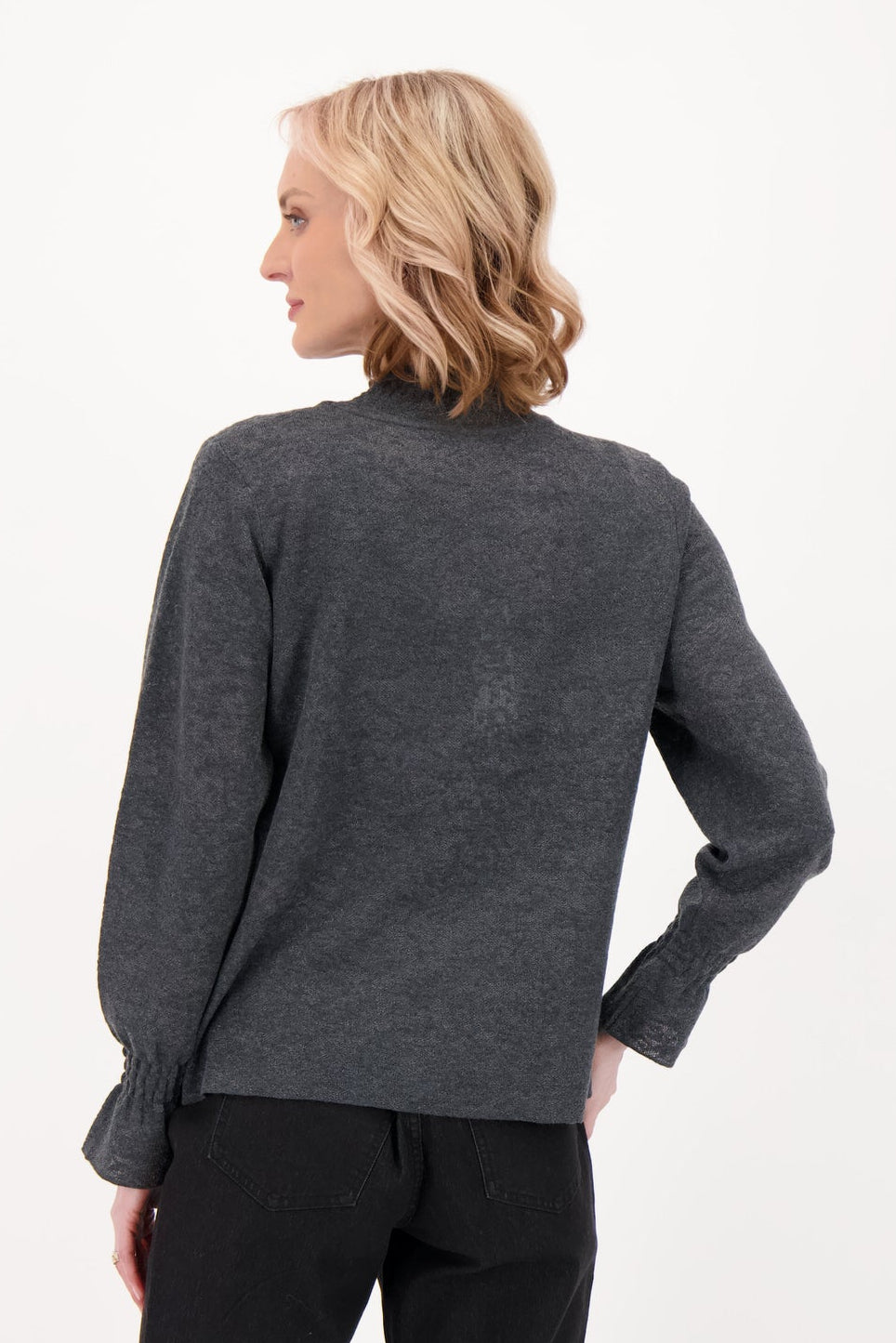 Jaquard Mock Neck Knit Top