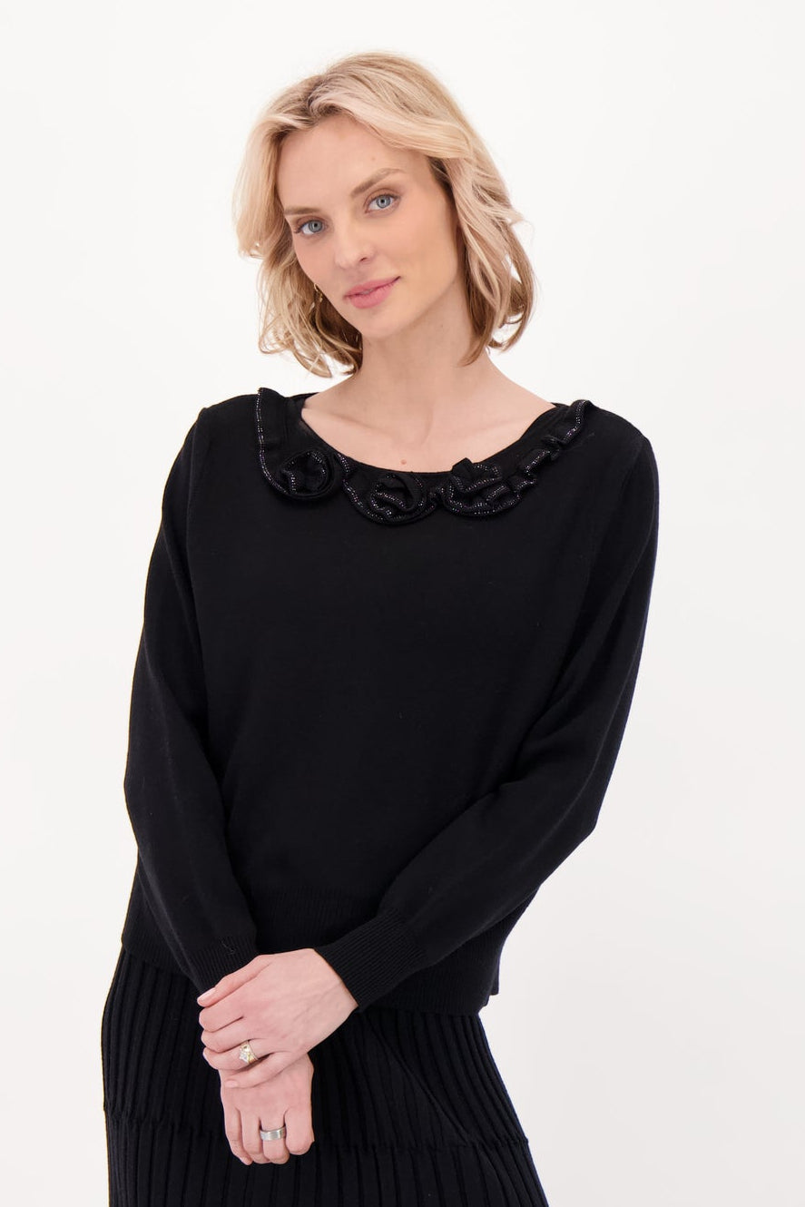 Rosette Collar Sweater