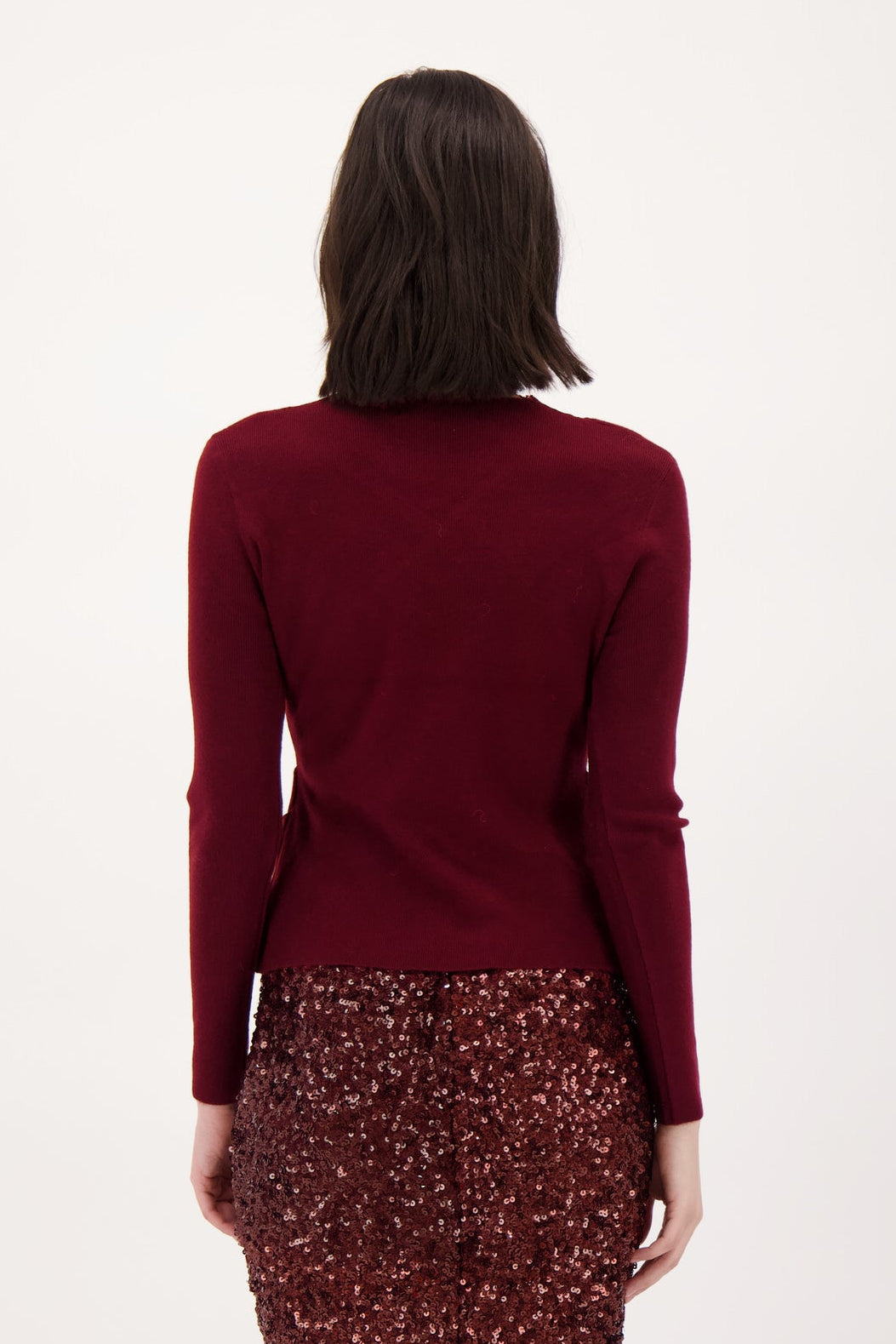 Lace Neckline/Hem Sweater Top