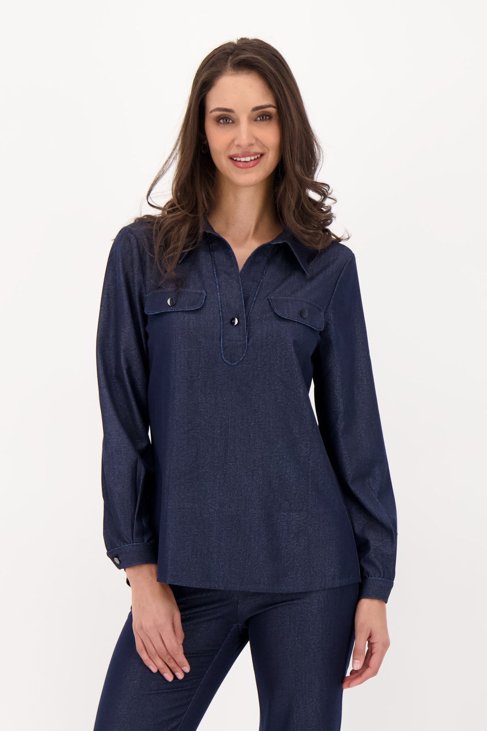 Henley Woven Top