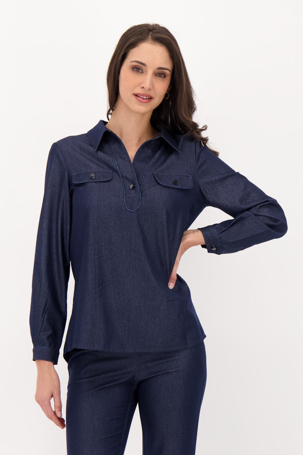 Henley Woven Top