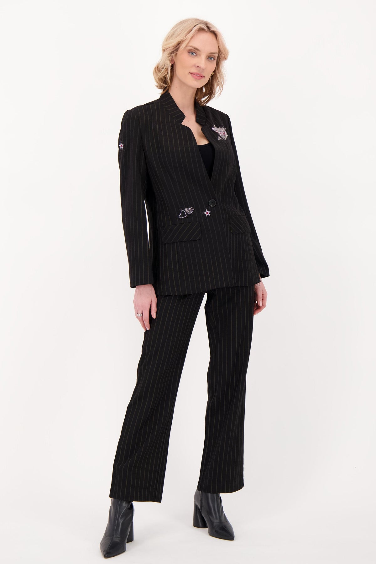Pinstripe Straight Leg Pant