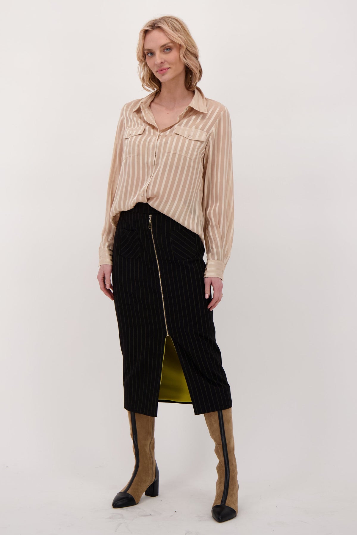 Stripe Pencil Skirt