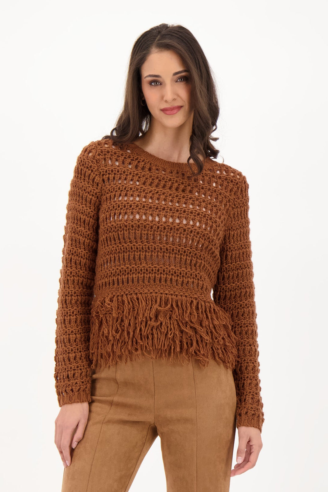 Fringe Hem Sweater Top