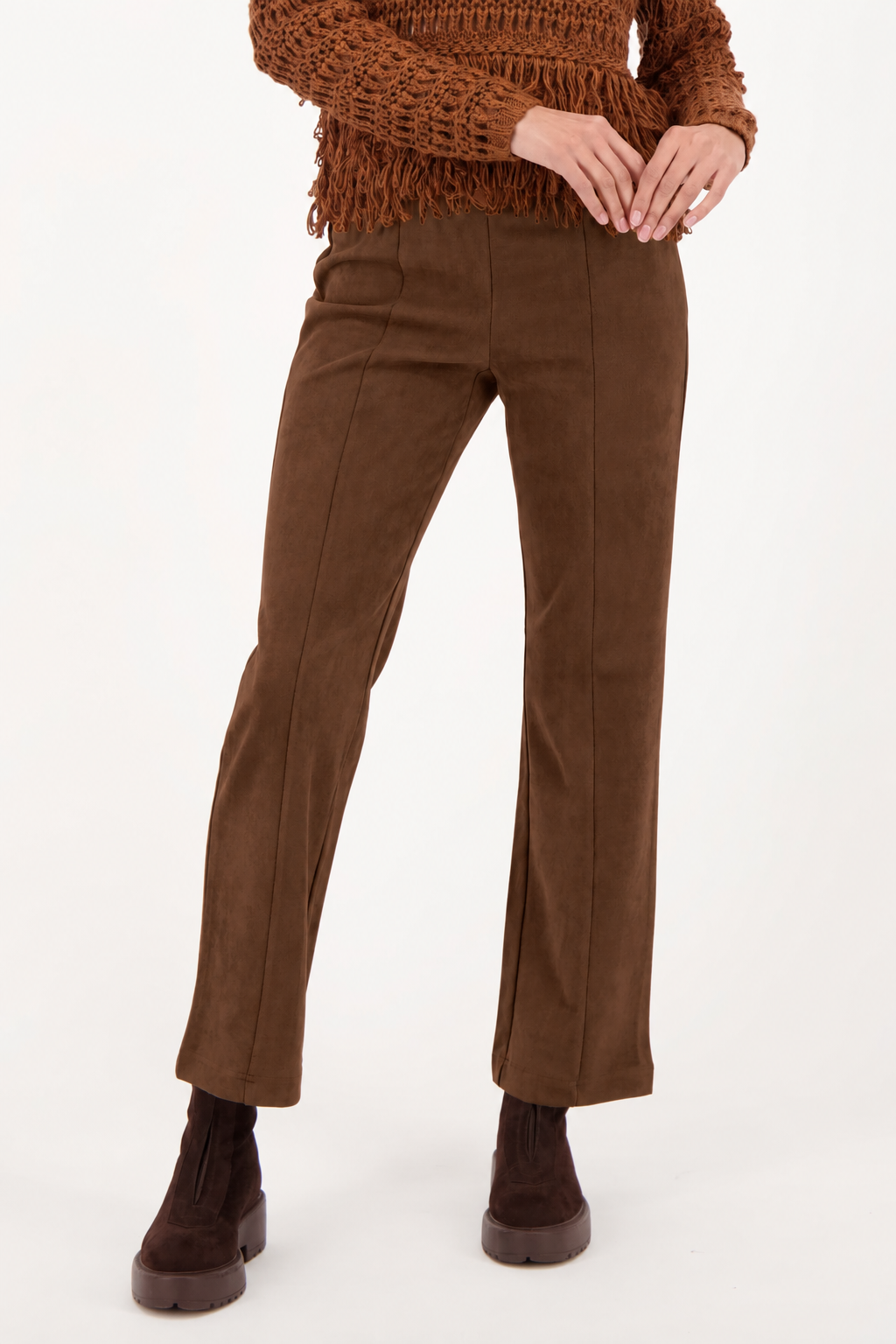 Straight Leg Vegan Suede Pants