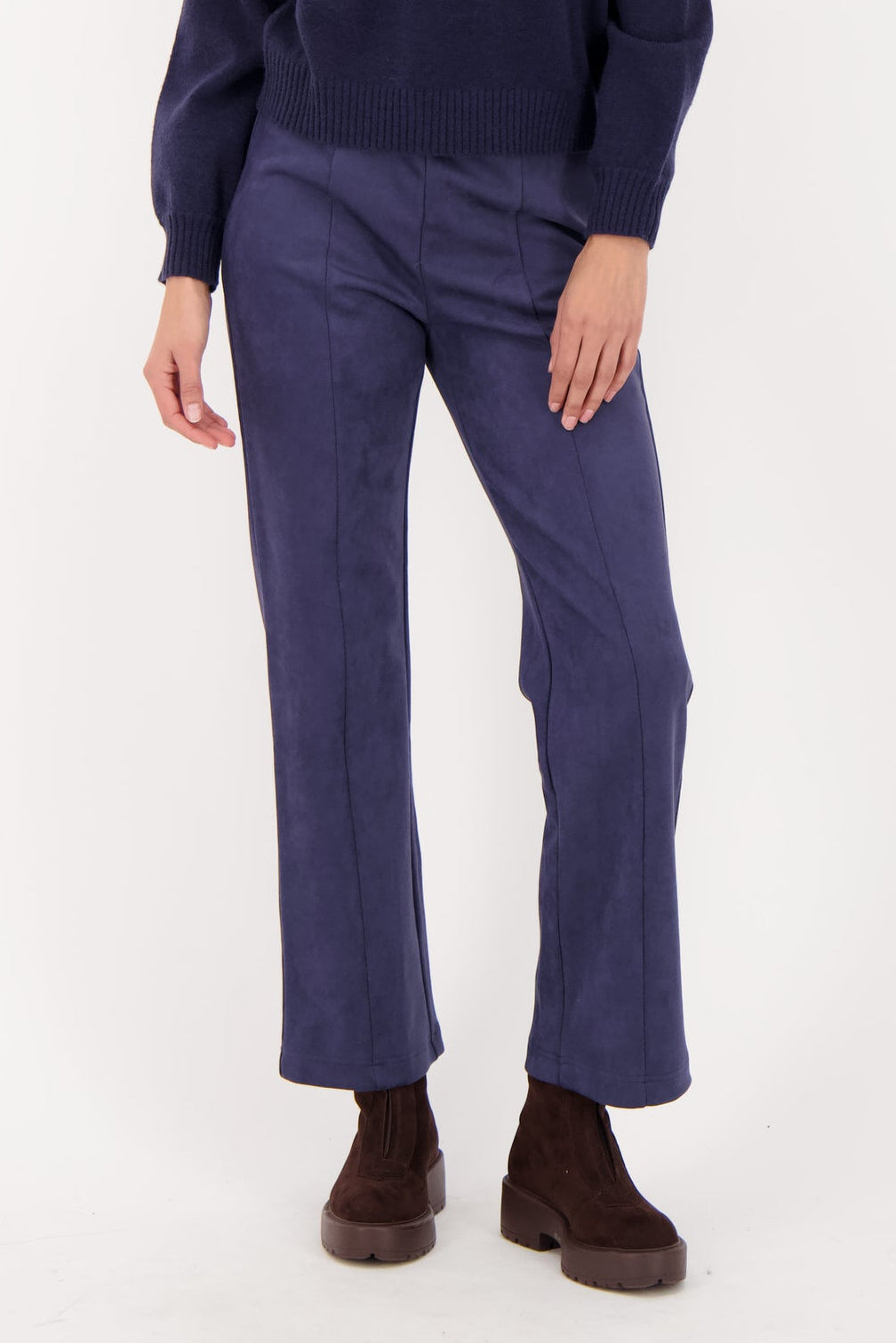 Straight Leg Vegan Suede Pants