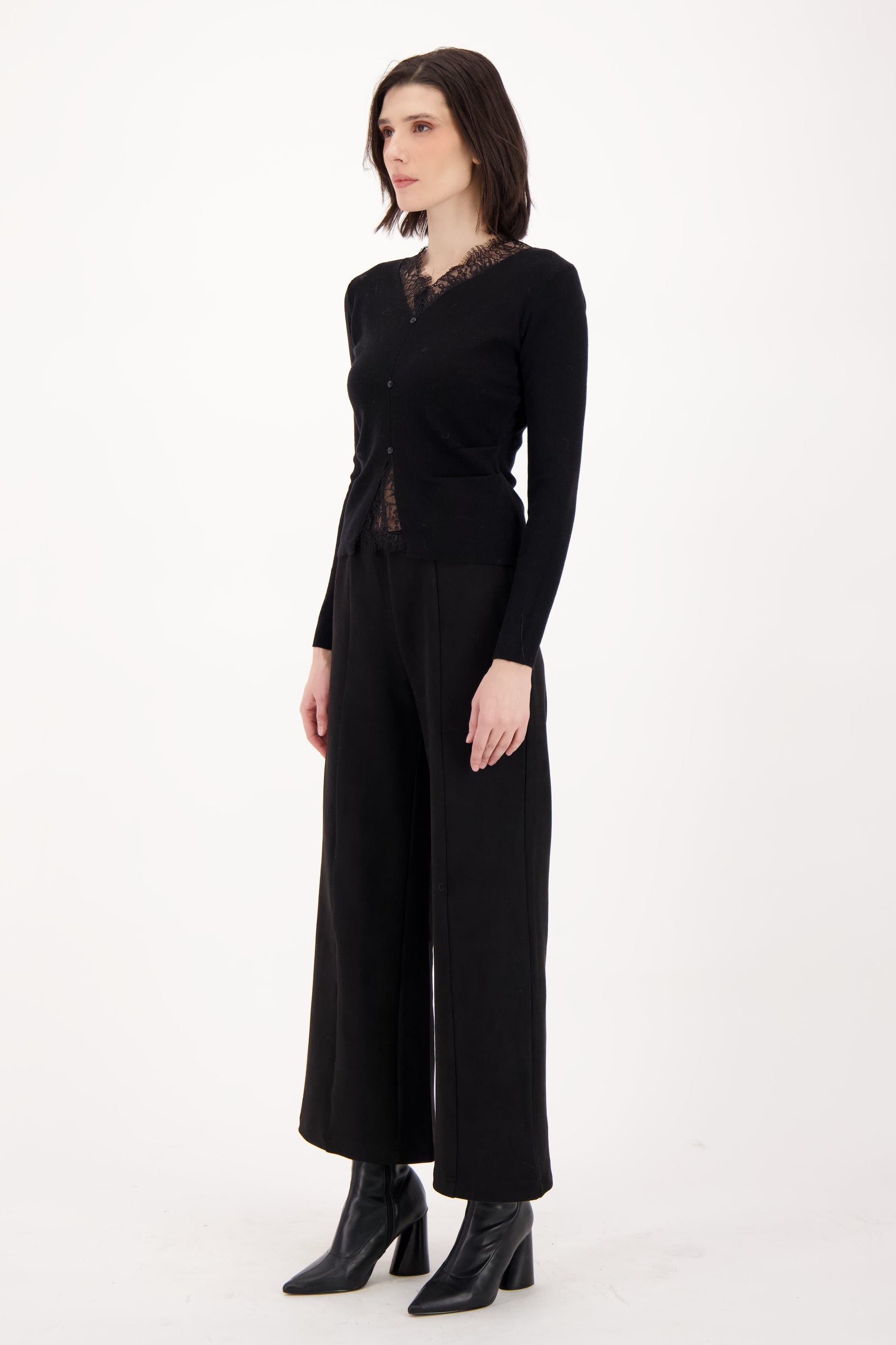 Lace Neckline/Hem Sweater Top