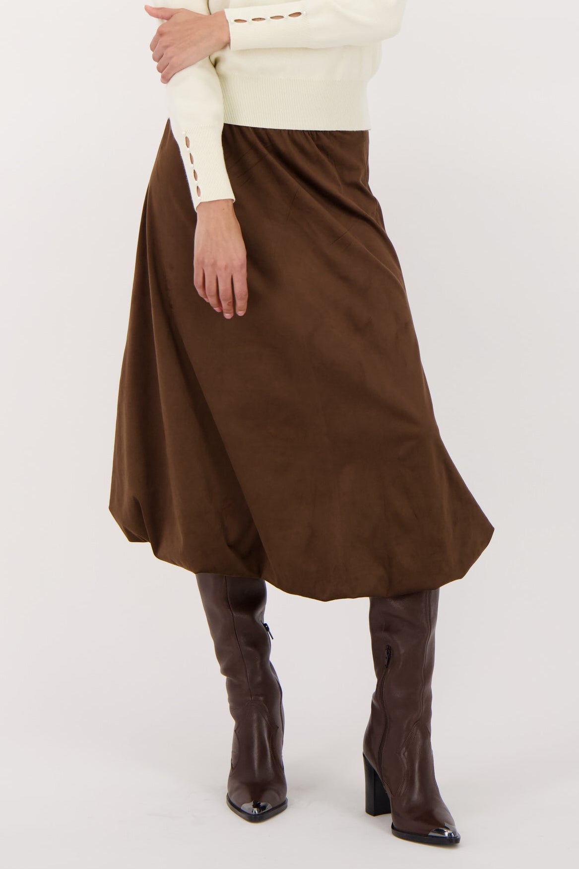 Adjustable Vegan Sueded Skirt