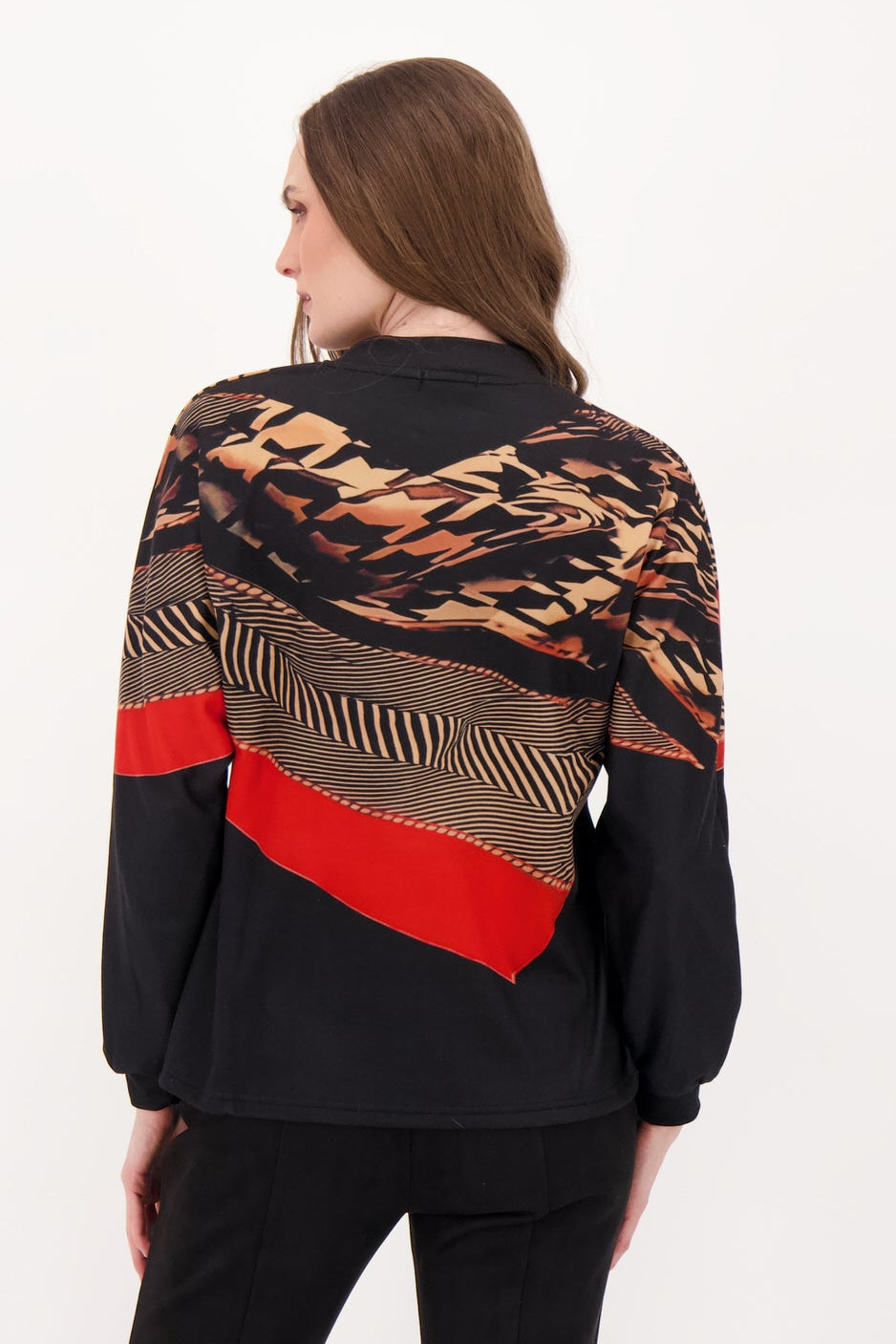 Printed Red Scarf Top