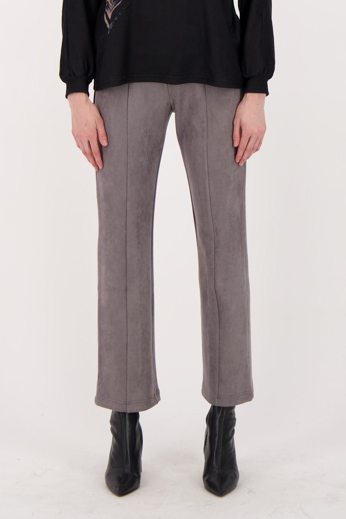 Straight Leg Vegan Suede Pants