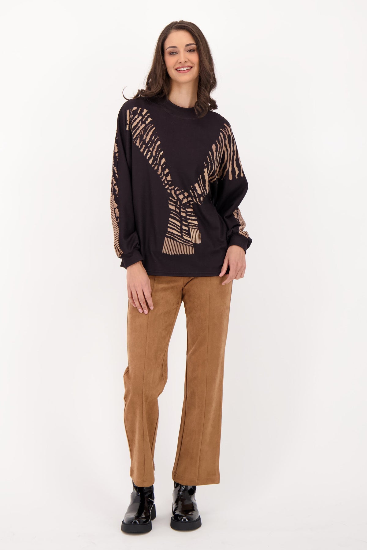 Printed Tiger Scarf Top