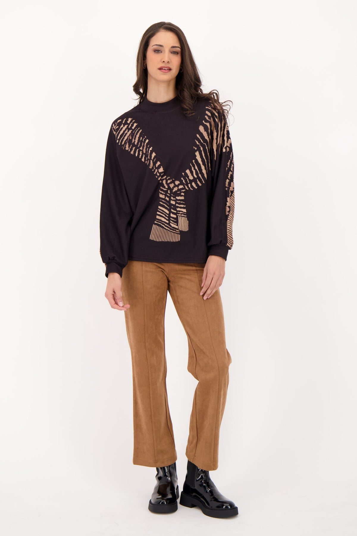 Printed Tiger Scarf Top
