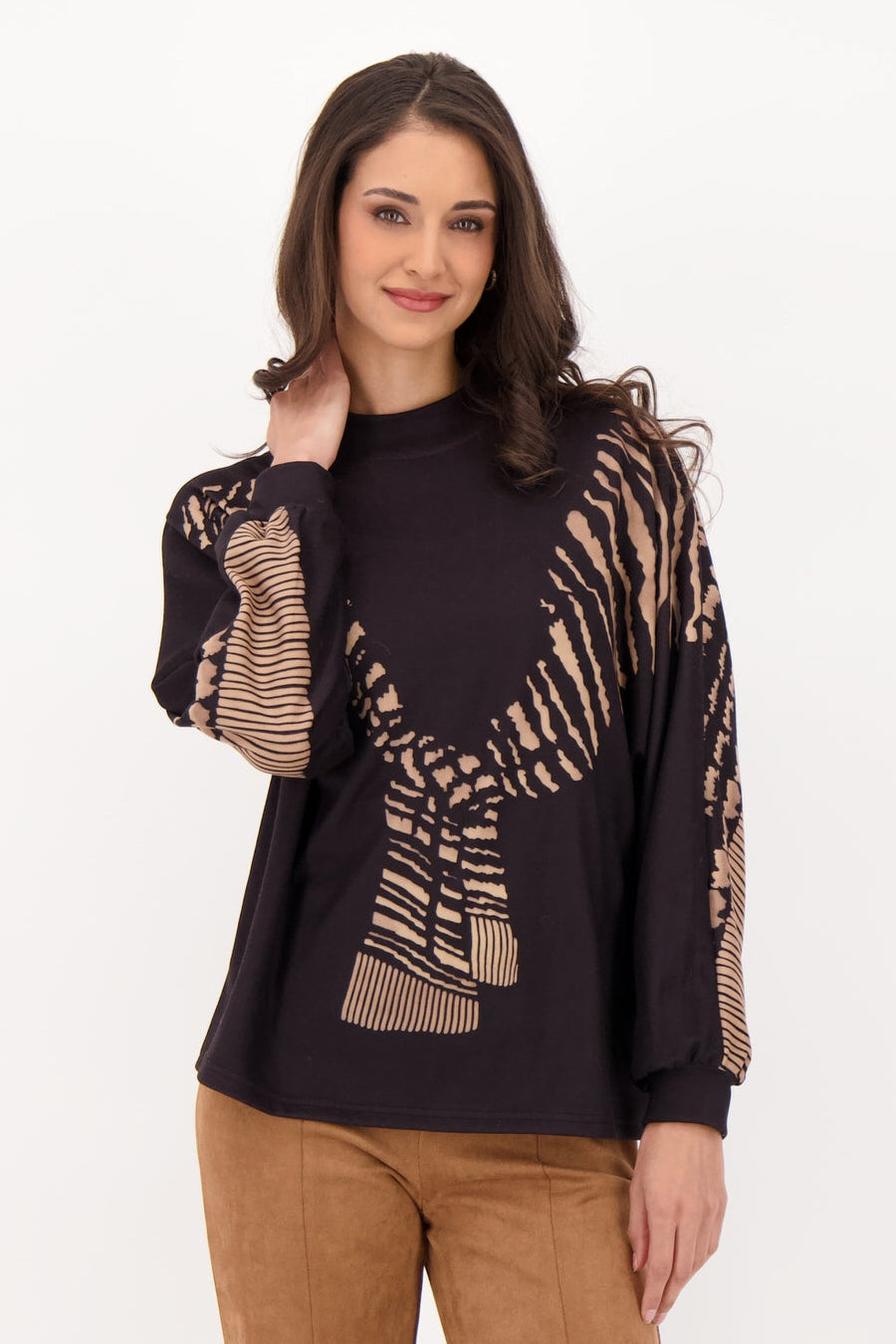 Printed Tiger Scarf Top