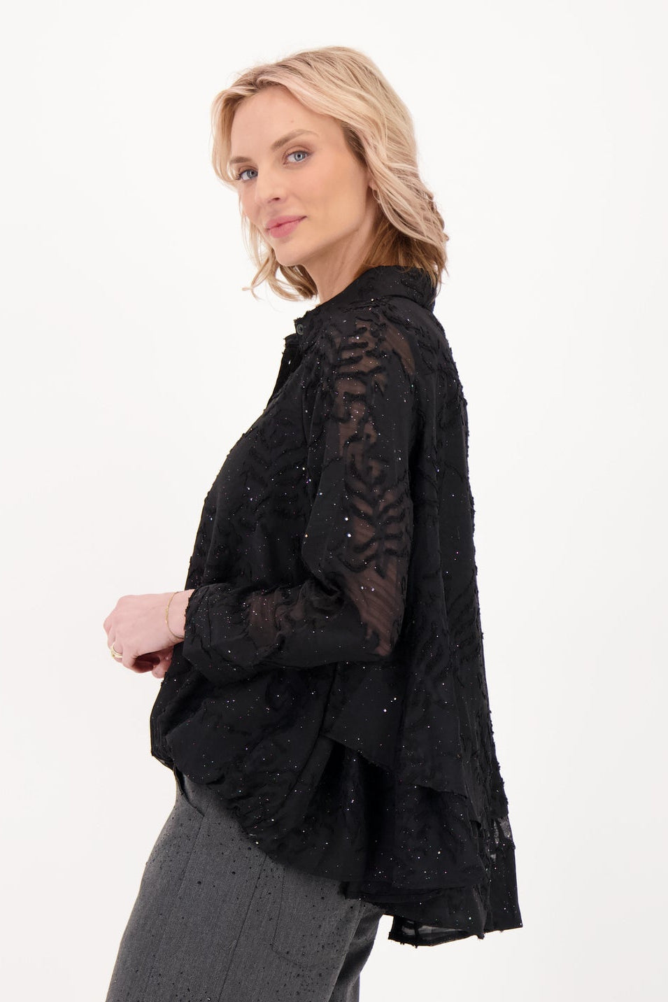 Front Tuck Embellished Blouse