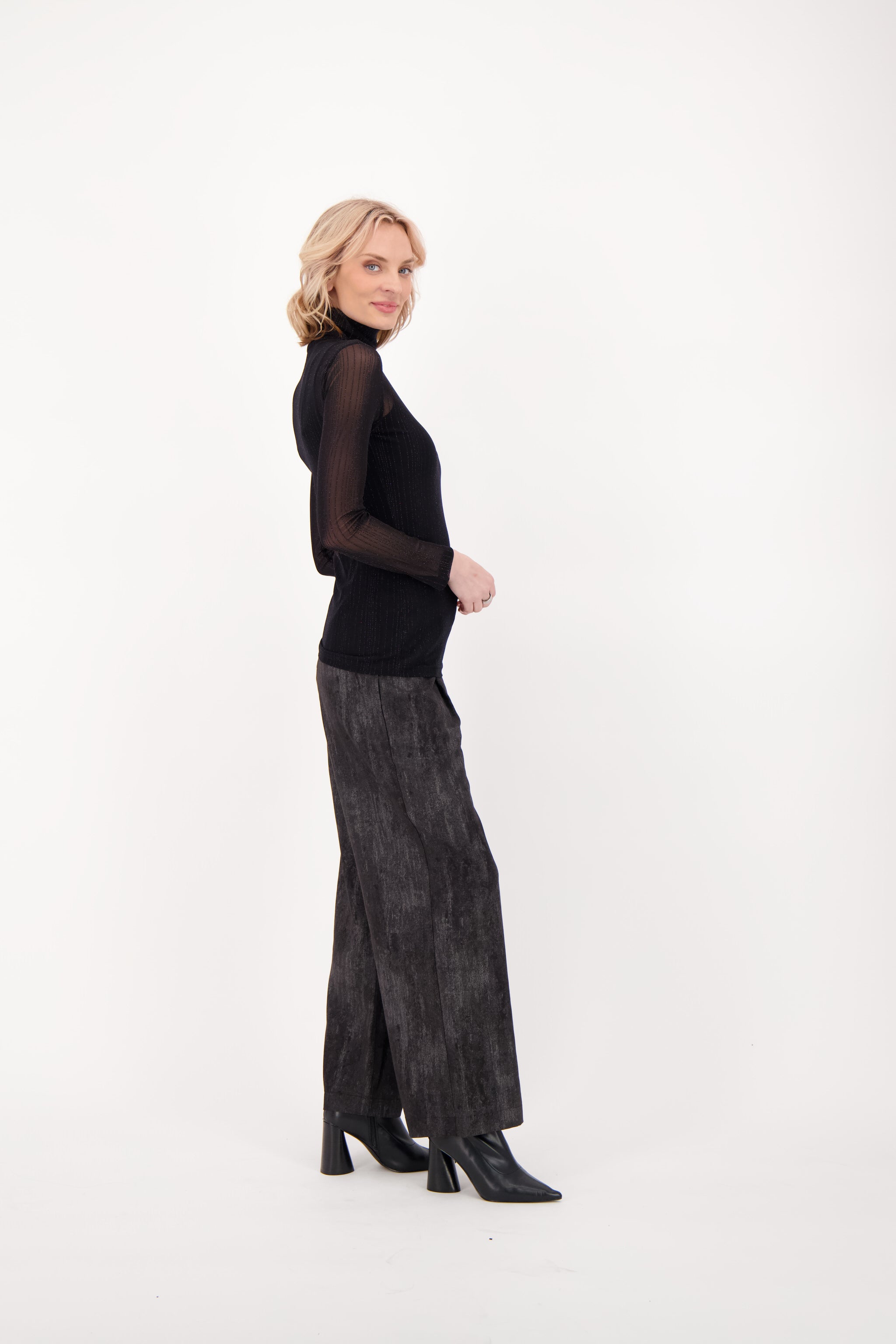 Turtleneck Layering Mesh Top