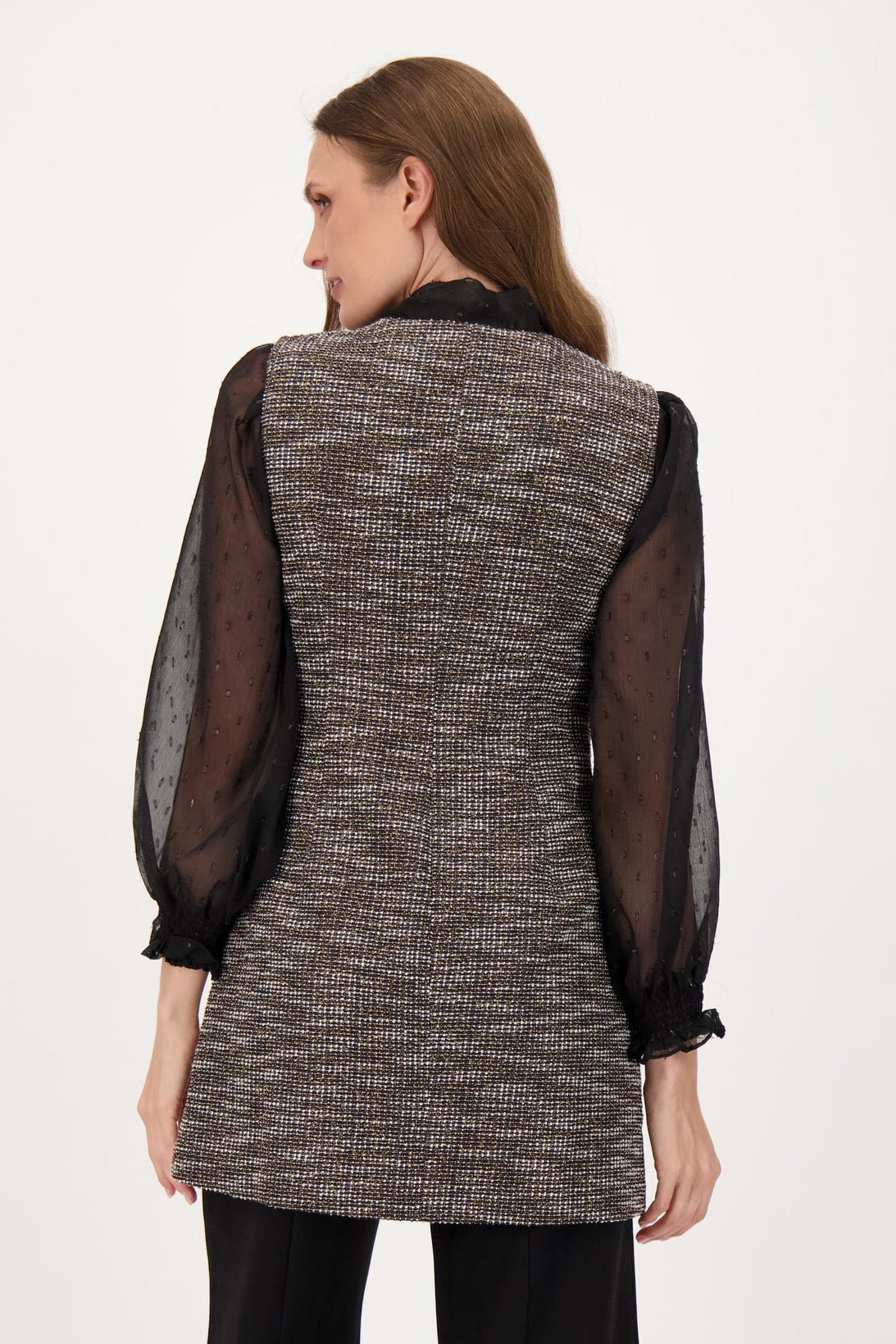 Tweed Button Front Tunic Vest