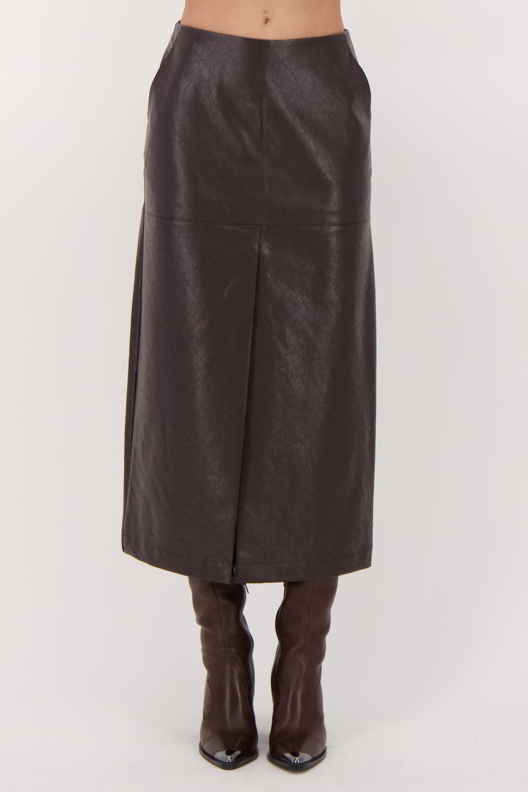 Cracked Vegan Leather Pencil Skirt