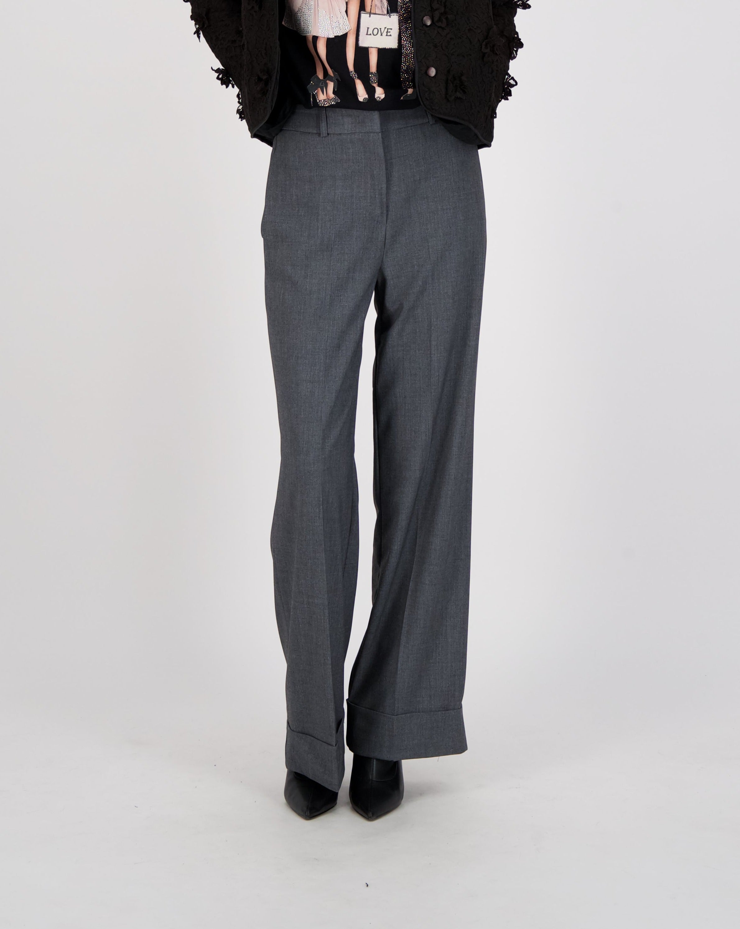 Roll Up Hem Wide Leg Pant