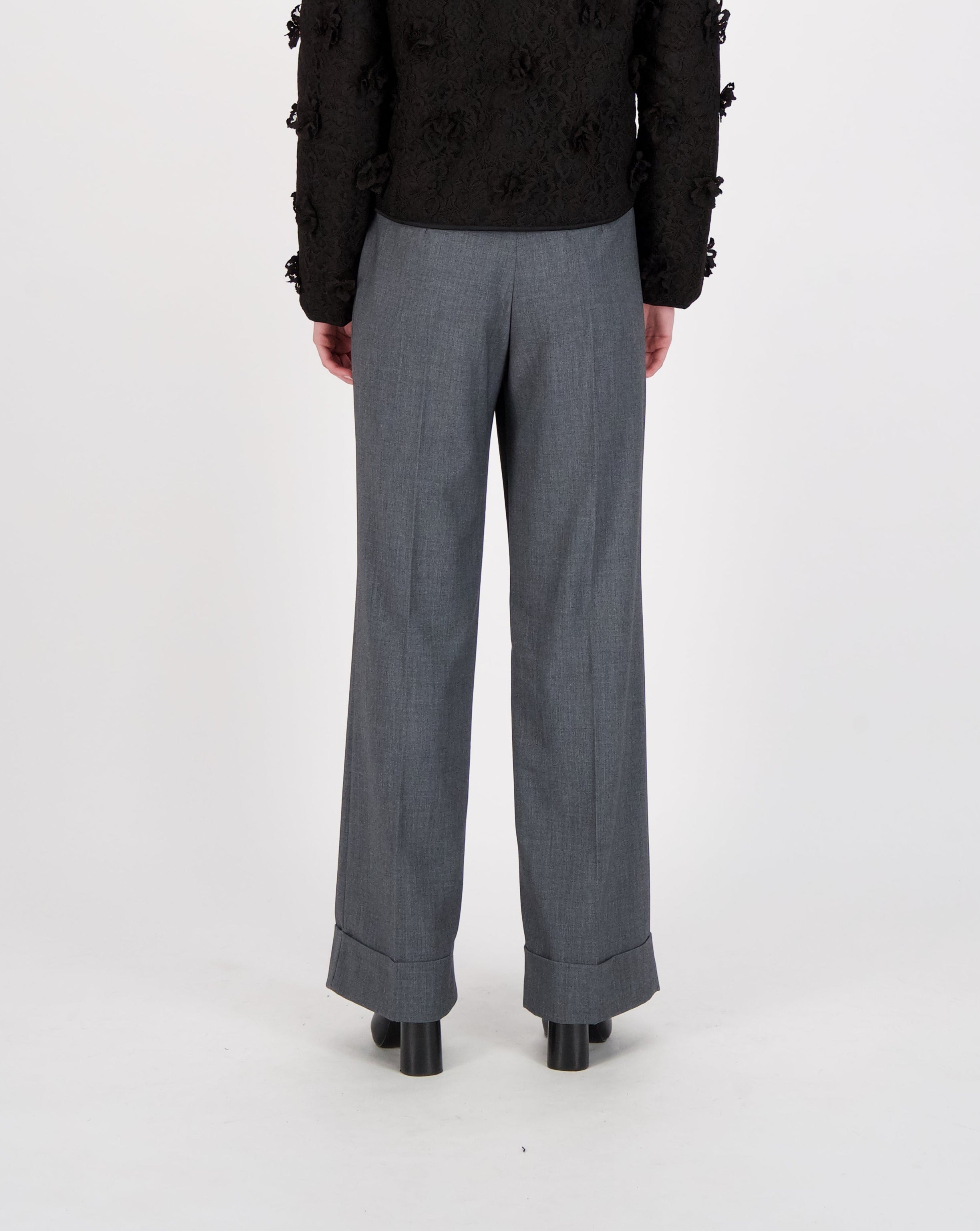 Roll Up Hem Wide Leg Pant