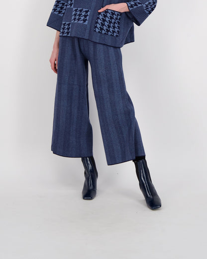 Herringbone Wide Leg Knit Pant