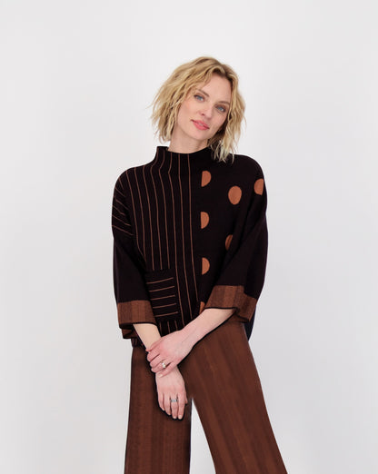 Mock Neck Knit Sweater