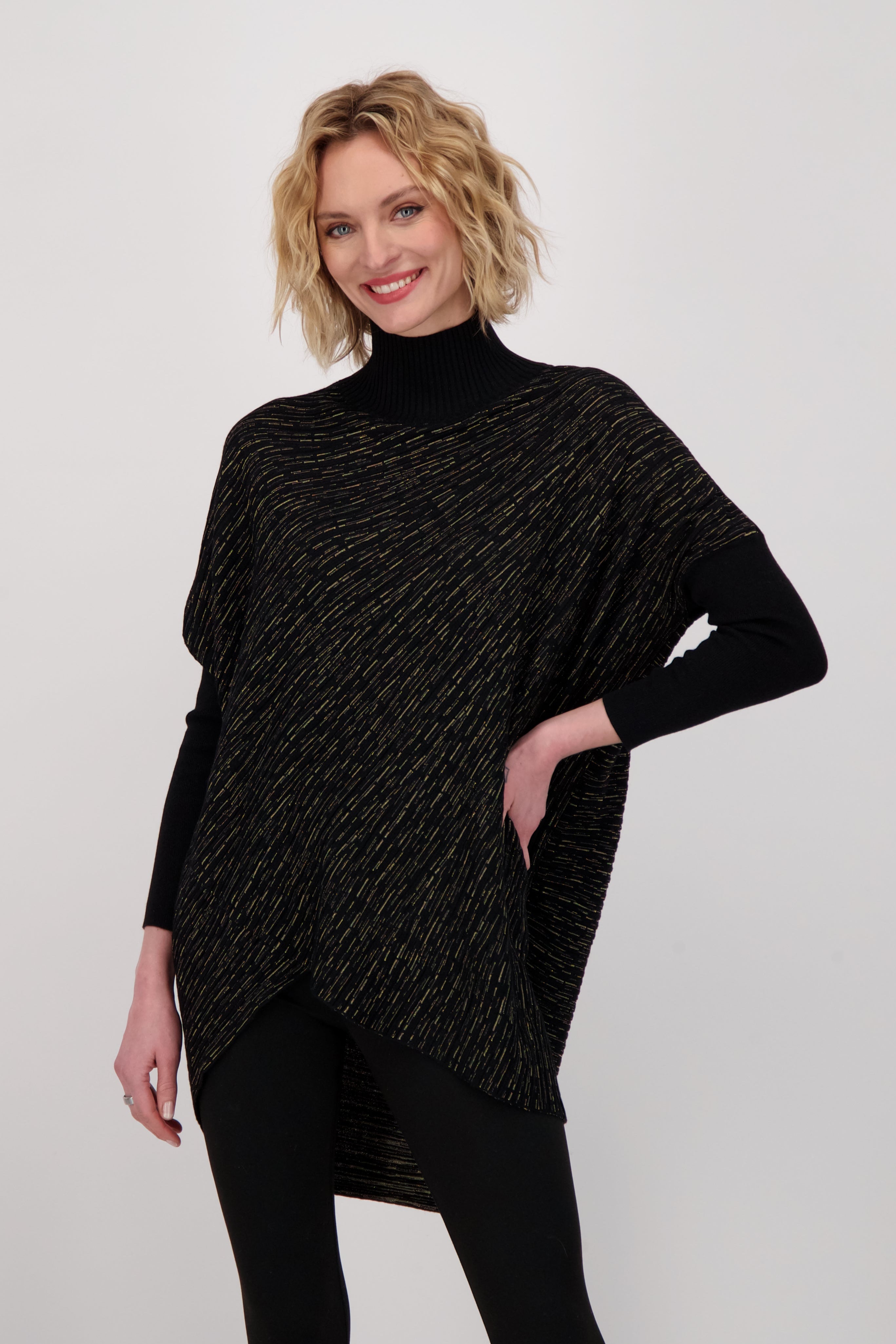 Abstract Art Asymmetrical Hem Knit Top