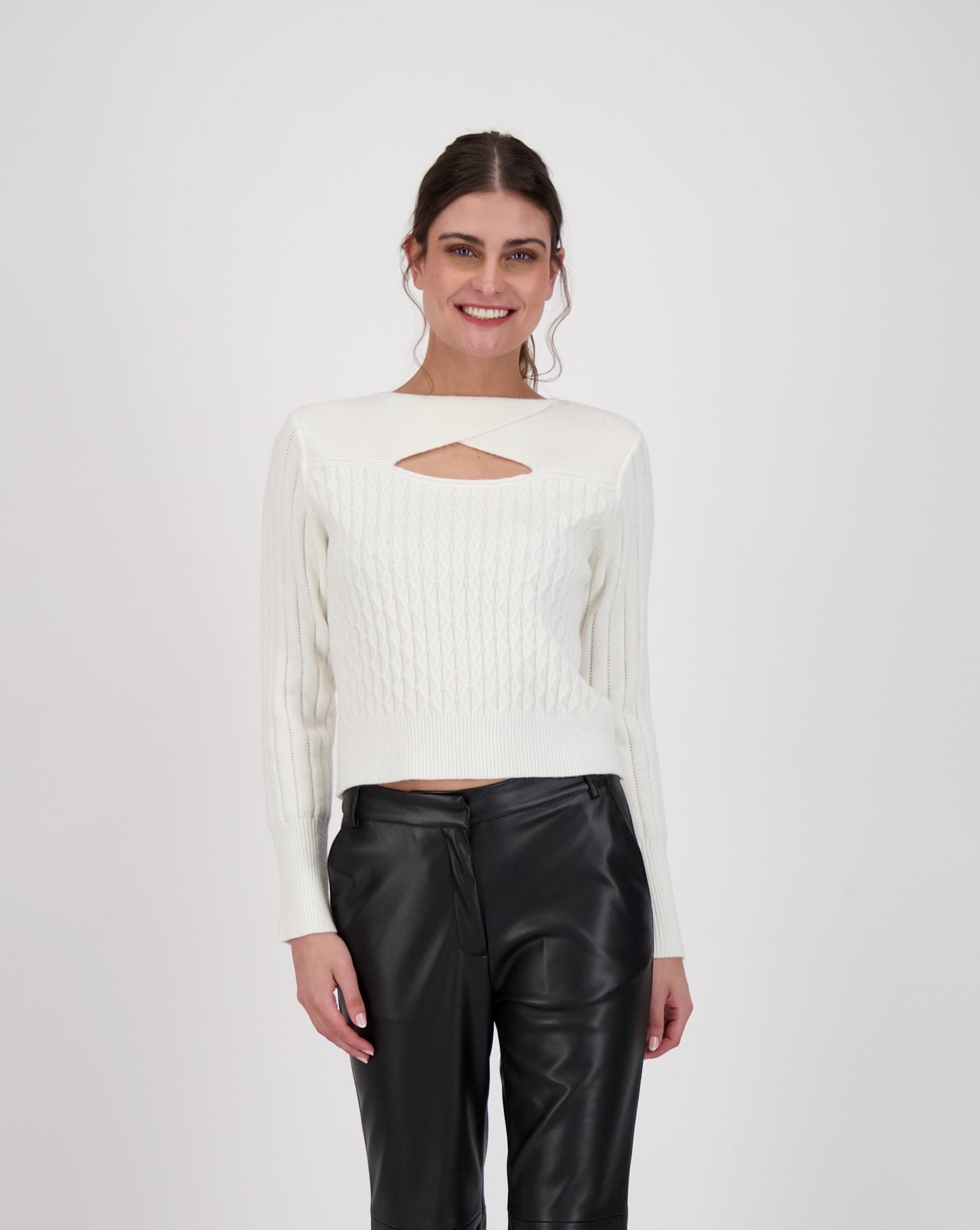 Cut Out High Neck Sweater Top