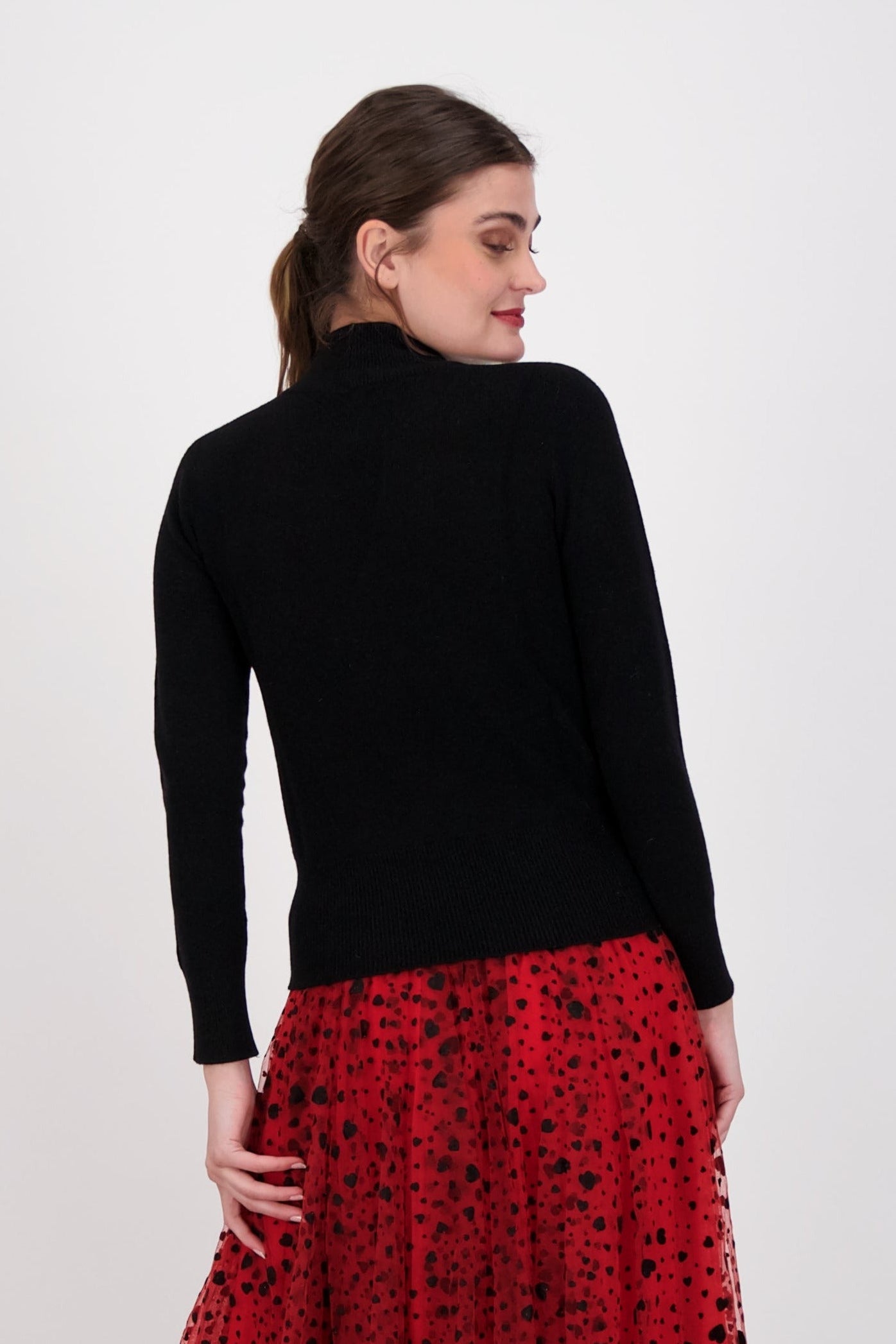 Mock Neck Sweater With Front Cutout